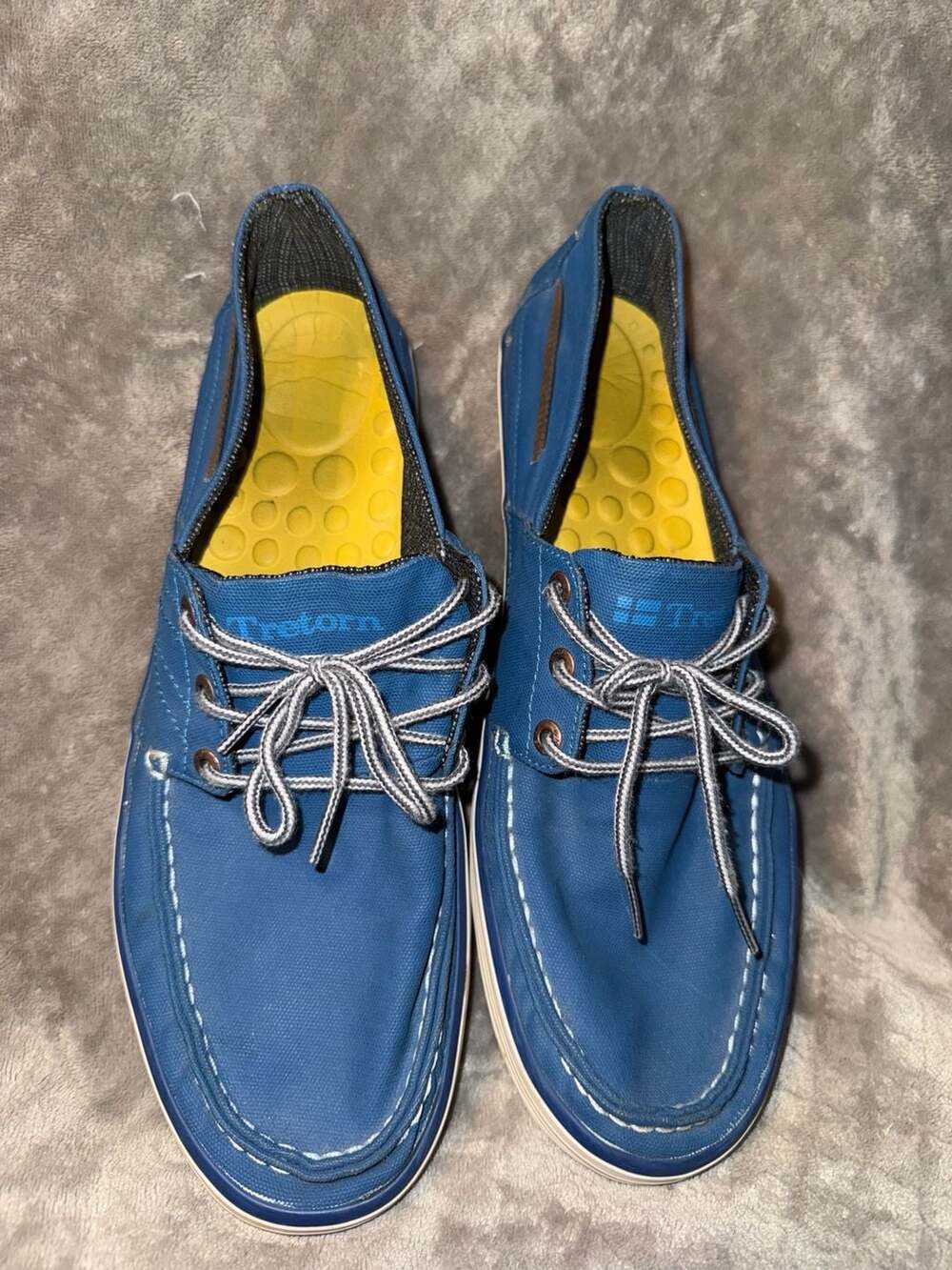 Tretorn Men's Canvas Boat Shoes with Yellow Comfort Insole